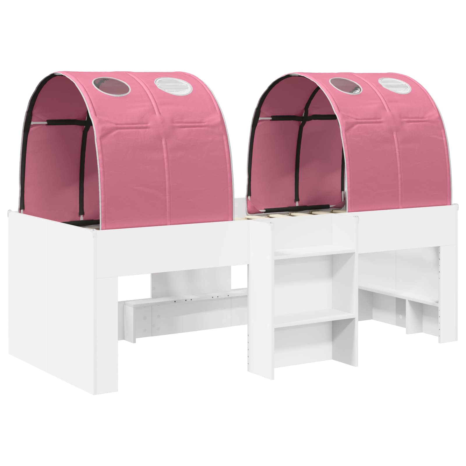 Letto con Tunnel 3 pz Bianco e Rosa Legno ingegnerizzato | homemem39