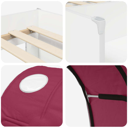 Letto con Tunnel 3 pz Bianco e Rosso Legno ingegnerizzato | homemem39
