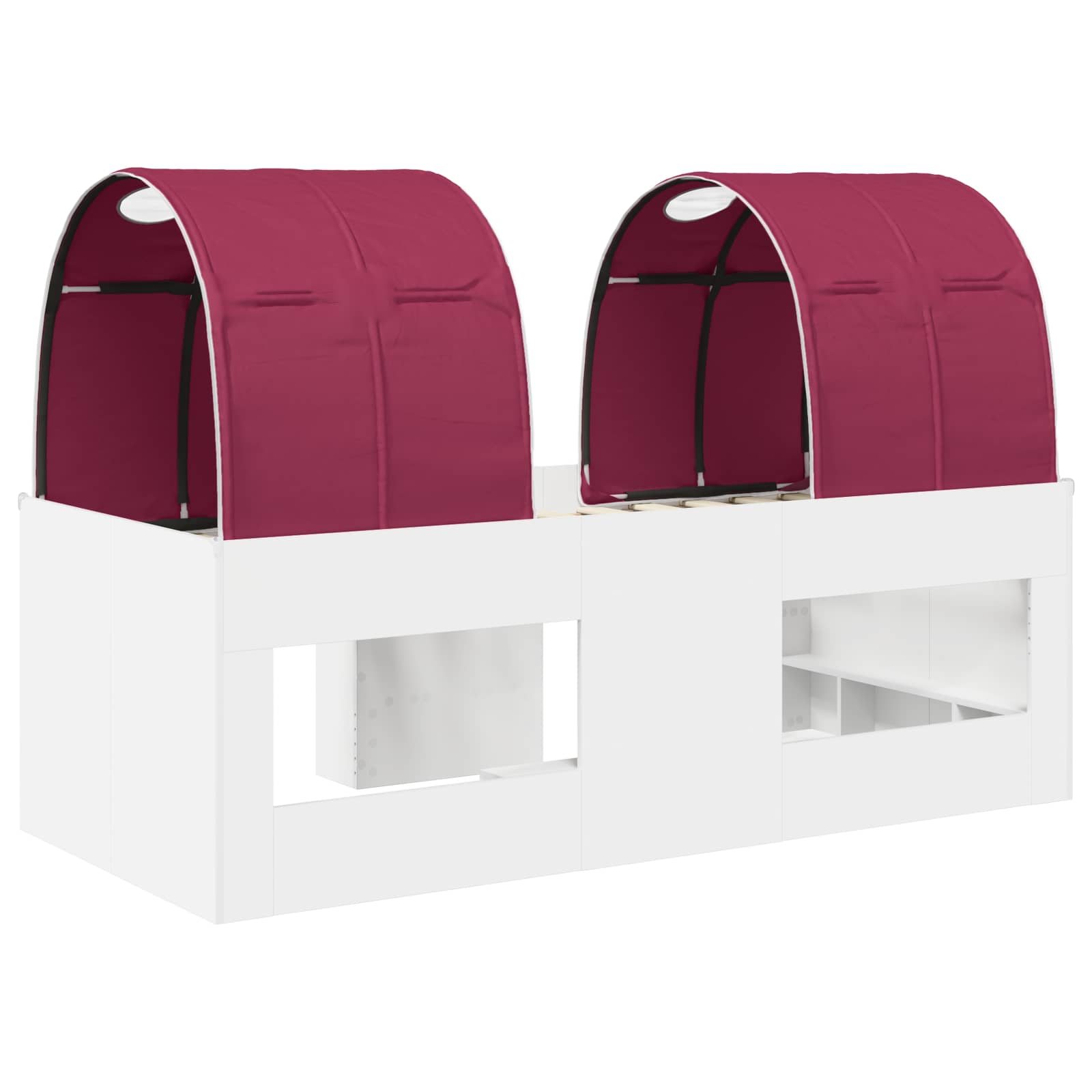 Letto con Tunnel 3 pz Bianco e Rosso Legno ingegnerizzato | homemem39