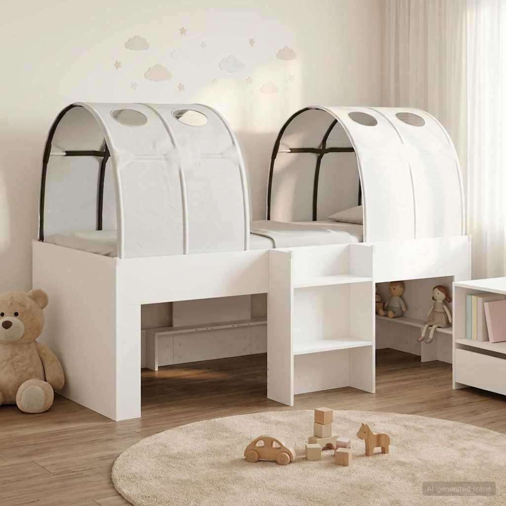 Letto con Tunnel 3 pz Bianco Legno ingegnerizzato | homemem39