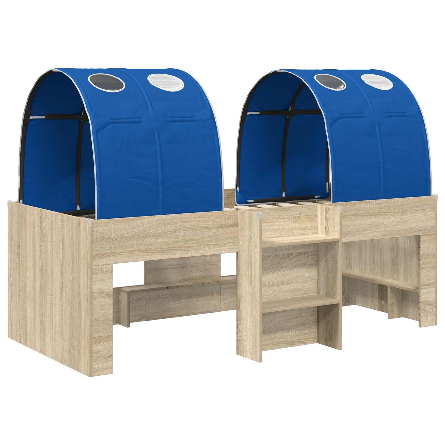Letto con Tunnel 3 pz Rovere Sonoma e Blu Legno ingegnerizzato | homemem39