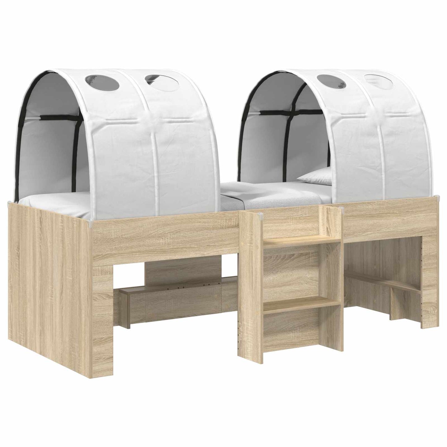 Letto con Tunnel 3 pz Rovere Sonoma e Bianco | homemem39
