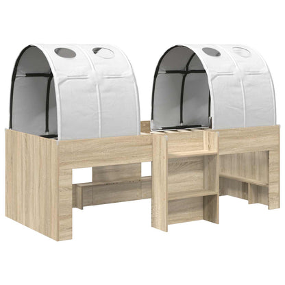 Letto con Tunnel 3 pz Rovere Sonoma e Bianco | homemem39