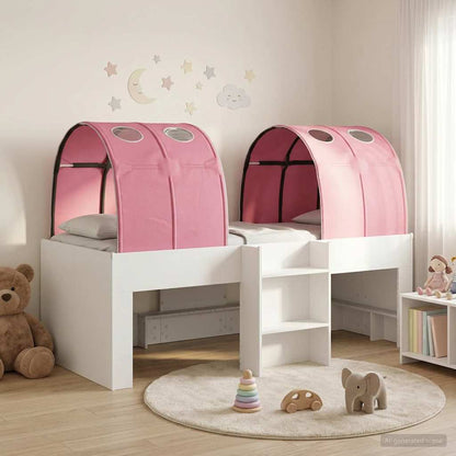 Letto con Tunnel 3 pz Bianco e Rosa Legno ingegnerizzato | homemem39