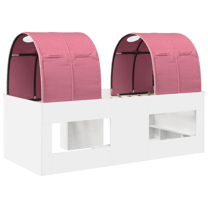 Letto con Tunnel 3 pz Bianco e Rosa Legno ingegnerizzato | homemem39