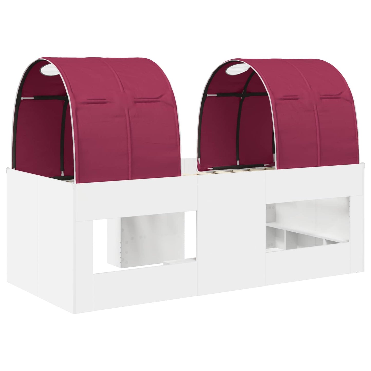 Letto con Tunnel 3 pz Bianco e Rosso Legno ingegnerizzato | homemem39