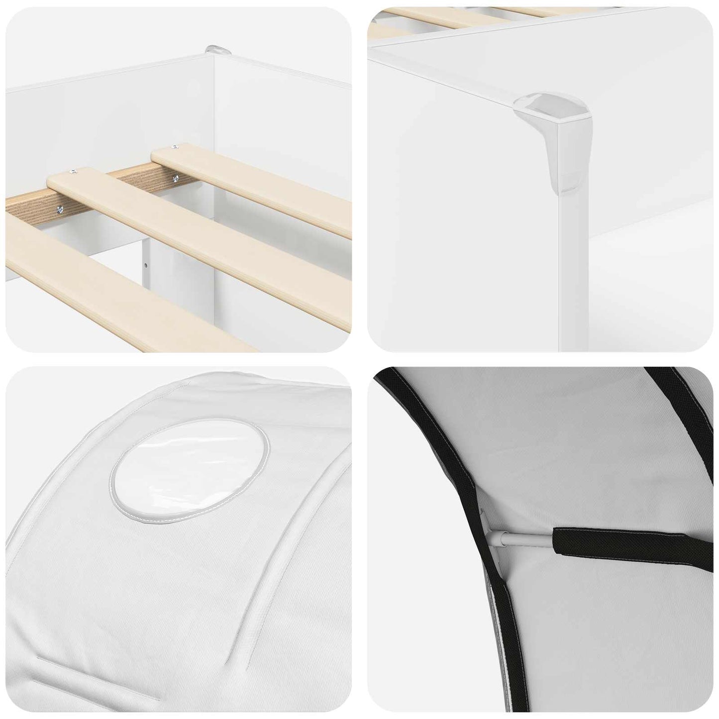 Letto con Tunnel 3 pz Bianco Legno ingegnerizzato | homemem39