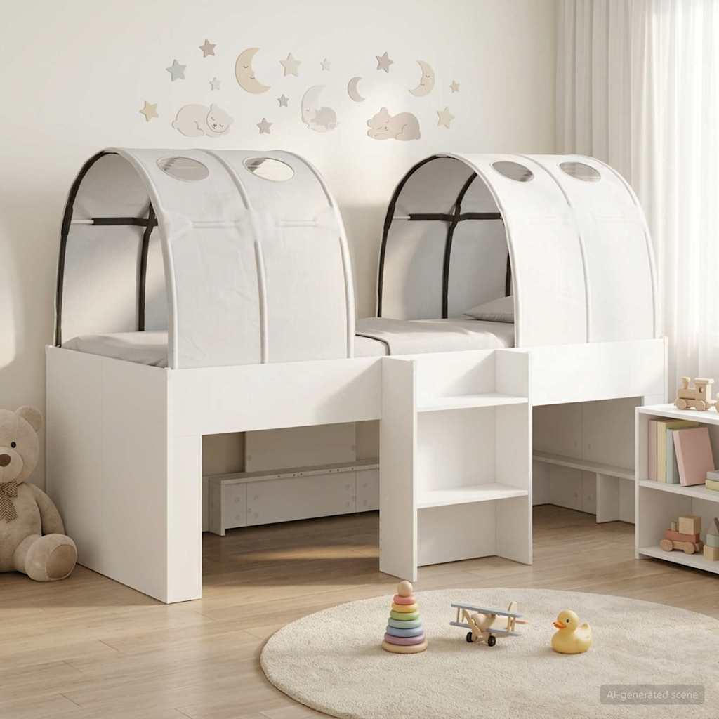 Letto con Tunnel 3 pz Bianco Legno ingegnerizzato | homemem39