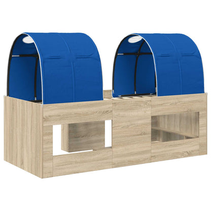 Letto con Tunnel 3 pz Sonoma e Blu Legno ingegnerizzato | homemem39