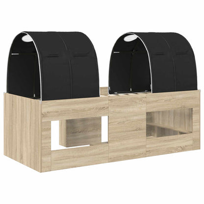 Letto con Tunnel 3 pz Sonoma e Nero Legno ingegnerizzato