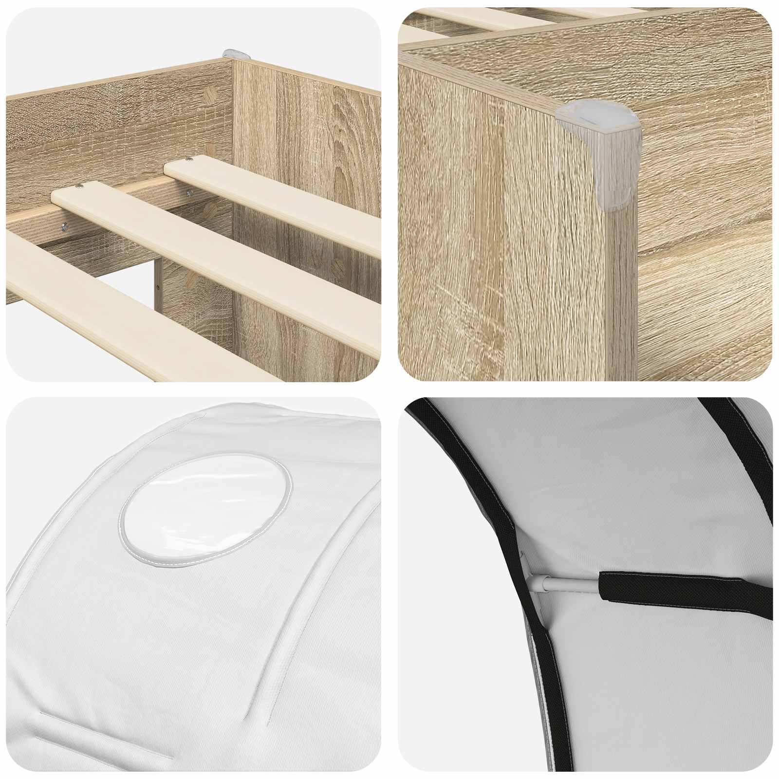Letto con Tunnel 3 pz Sonoma e Bianco Legno ingegnerizzato | homemem39