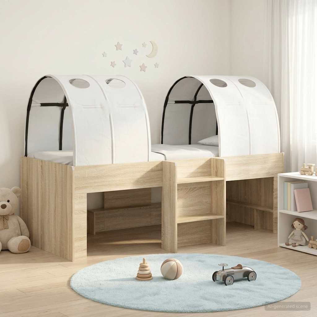 Letto con Tunnel 3 pz Sonoma e Bianco Legno ingegnerizzato | homemem39