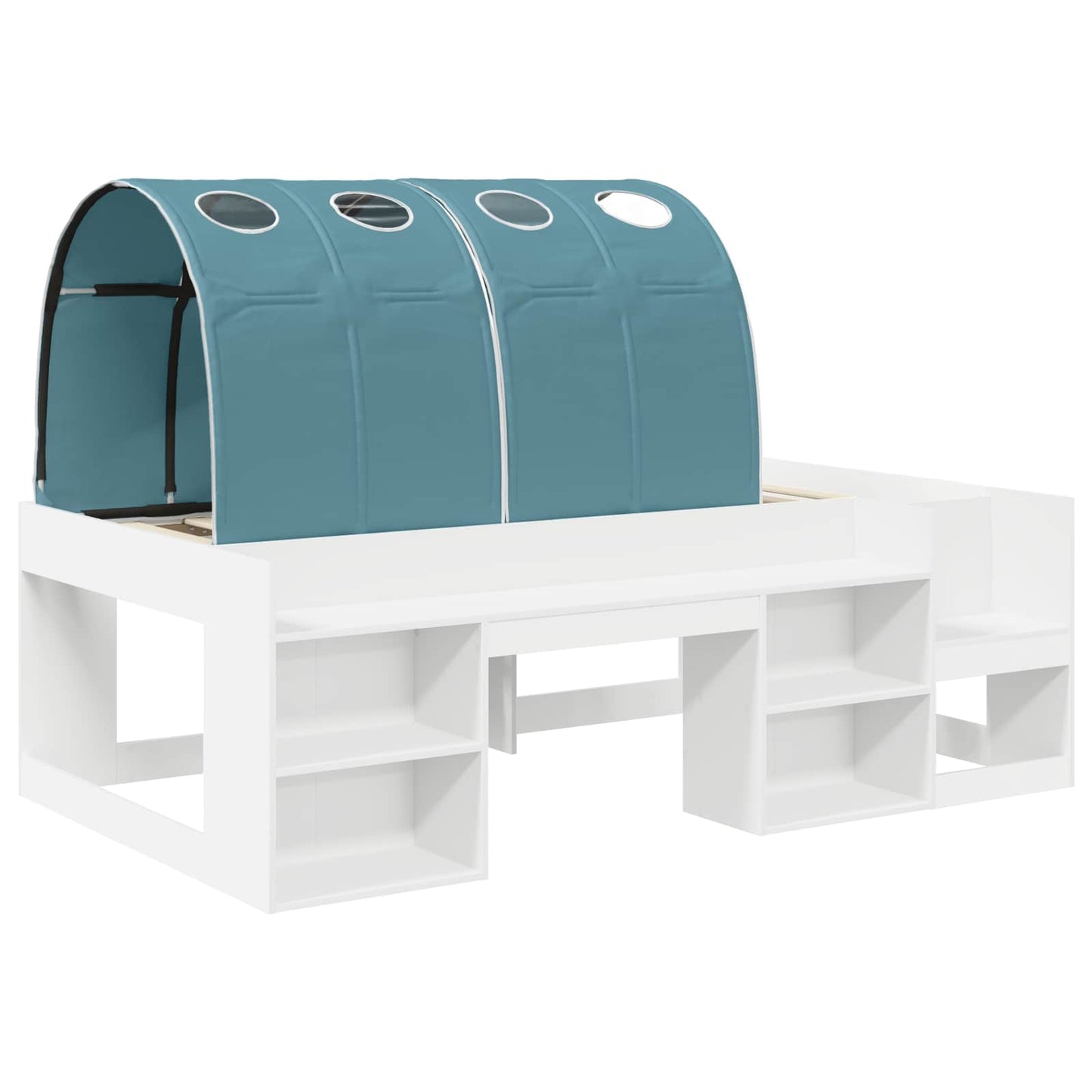 Letto con Tunnel 3 pz Bianco e azzurro Legno ingegnerizzato | homemem39