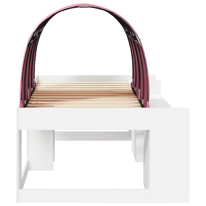 Letto con Tunnel 3 pz Bianco e Rosa Legno ingegnerizzato | homemem39