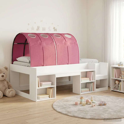 Letto con Tunnel 3 pz Bianco e Rosso Legno ingegnerizzato