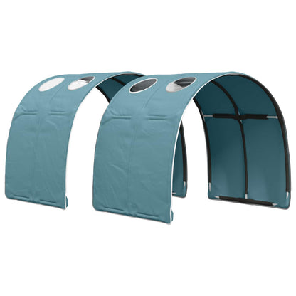 Letto con Tunnel con lo scaffale 3 pz Sonoma e Azzurro Chiaro | homemem39