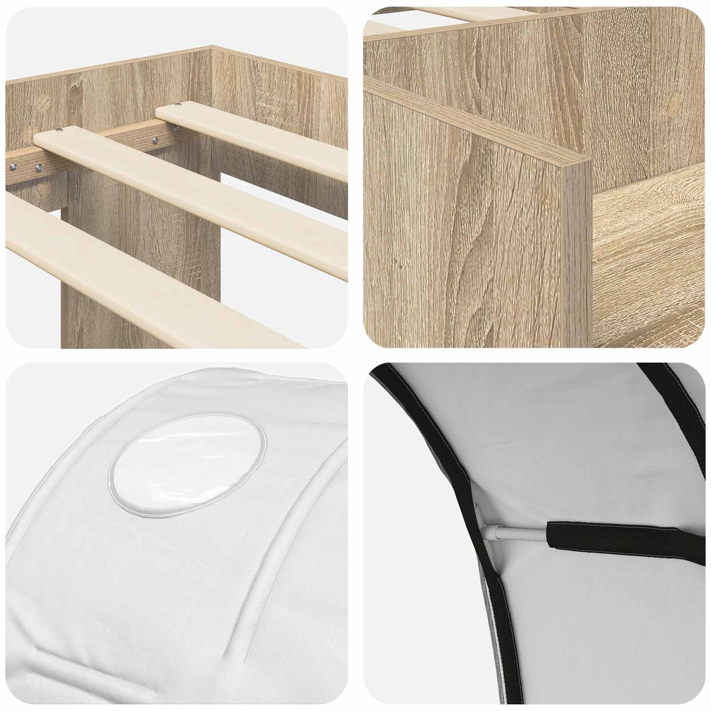 Letto con Tunnel 3 pz Sonoma e Bianco Legno ingegnerizzato | homemem39
