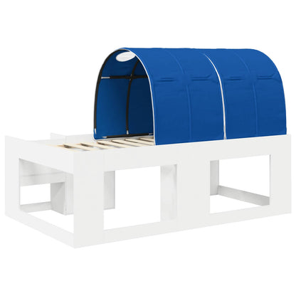 Letto alto per bambini con storage 3 pz Bianco e Blu | homemem39