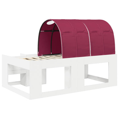 Letto alto per bambini con storage 3 pz Bianco e Rosso | homemem39