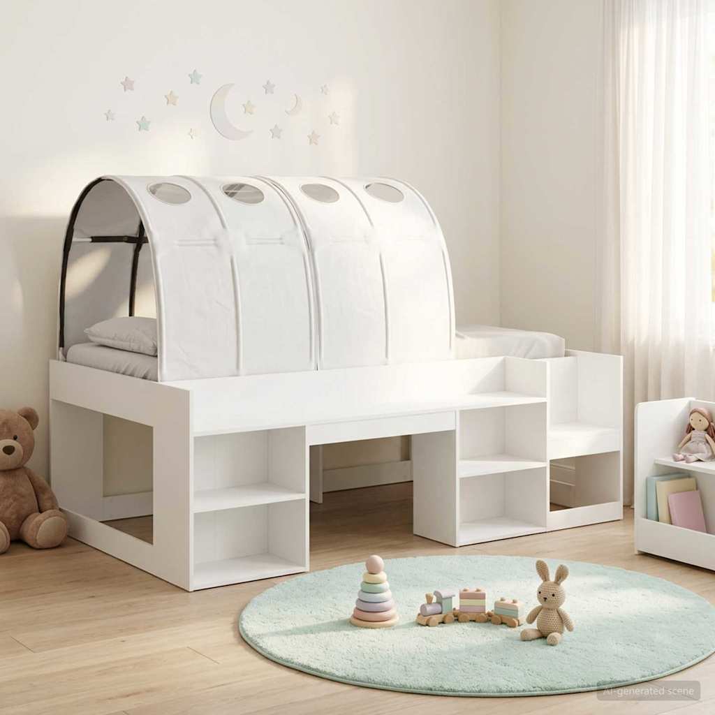 Letto alto per bambini con storage 3 pz Bianco | homemem39