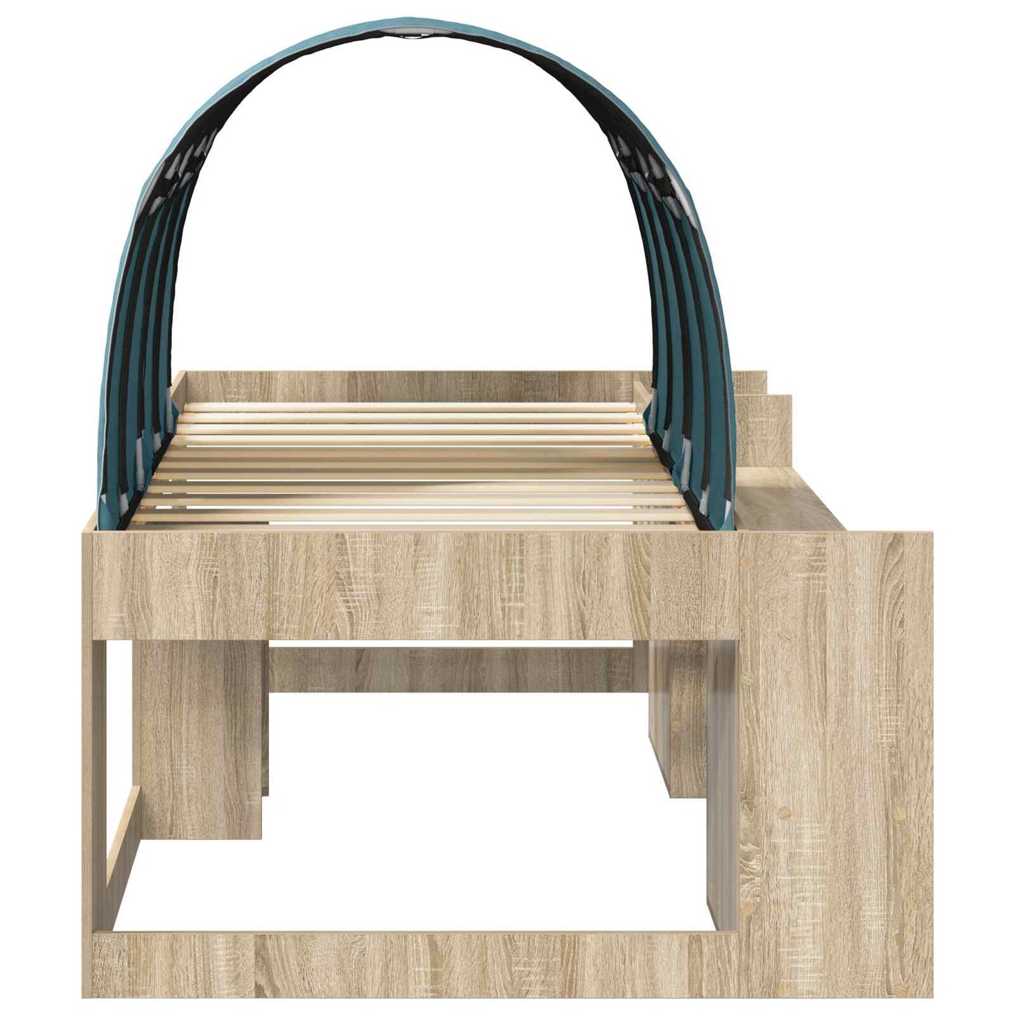 Letto alto per bambini con storage 3 pz Rovere Sonoma e Azzurro | homemem39