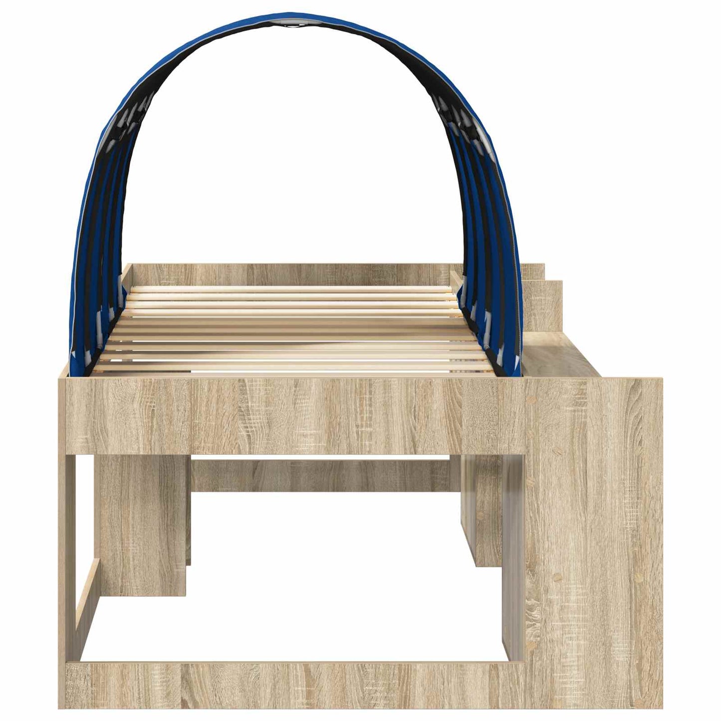 Letto alto per bambini con storage Rovere Sonoma e Blu | homemem39