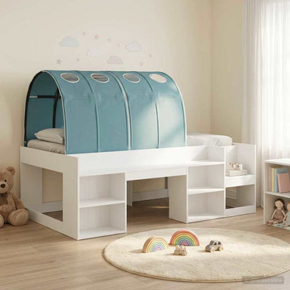Letto con Tunnel 3 pz Bianco e azzurro Legno ingegnerizzato | homemem39
