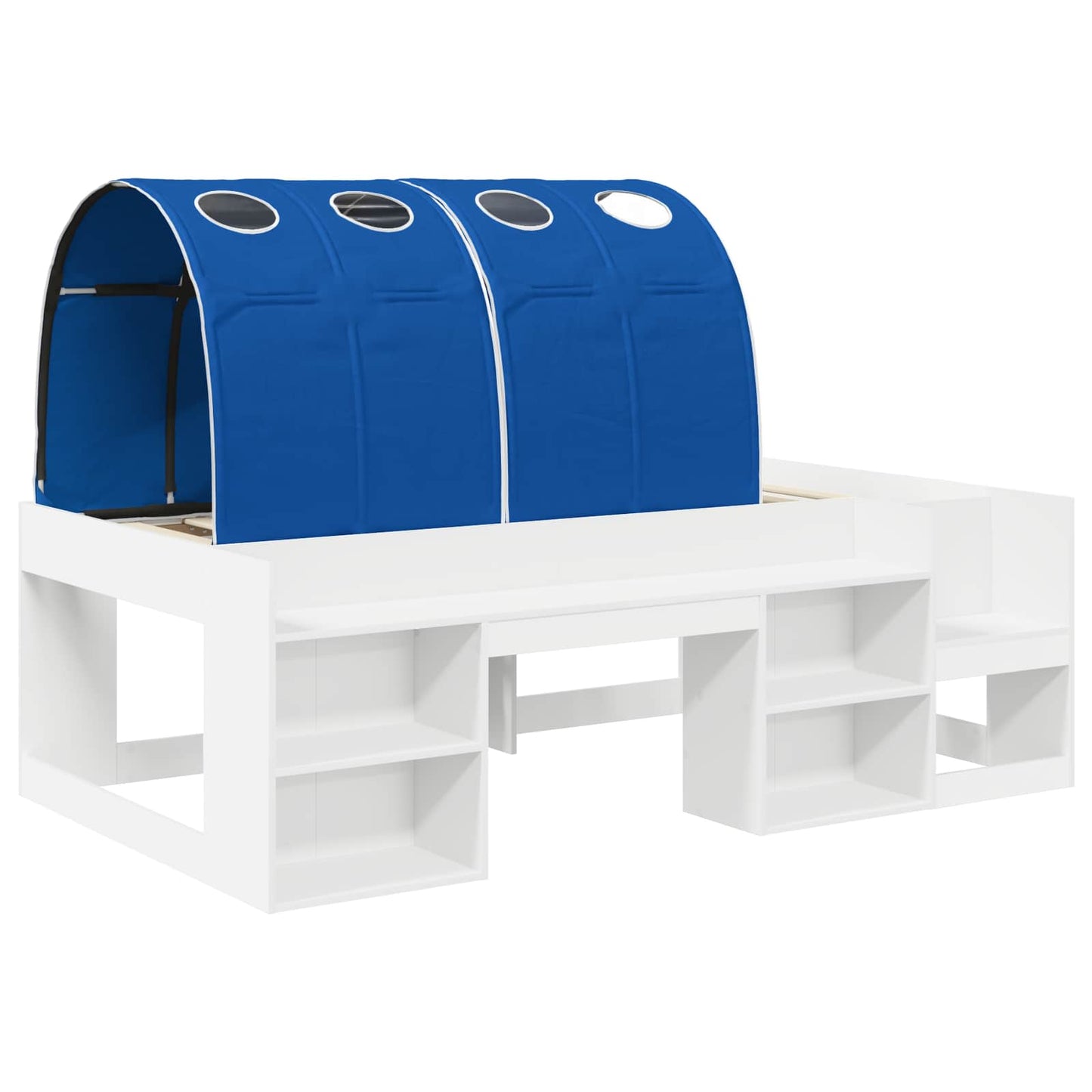 Letto con Tunnel 3 pz Bianco e Blu Legno ingegnerizzato | homemem39