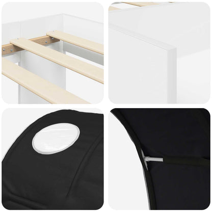 Letto con Tunnel 3 pz Bianco e Nero Legno ingegnerizzato | homemem39