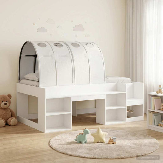 Letto con Tunnel 3 pz Bianco Legno ingegnerizzato | homemem39
