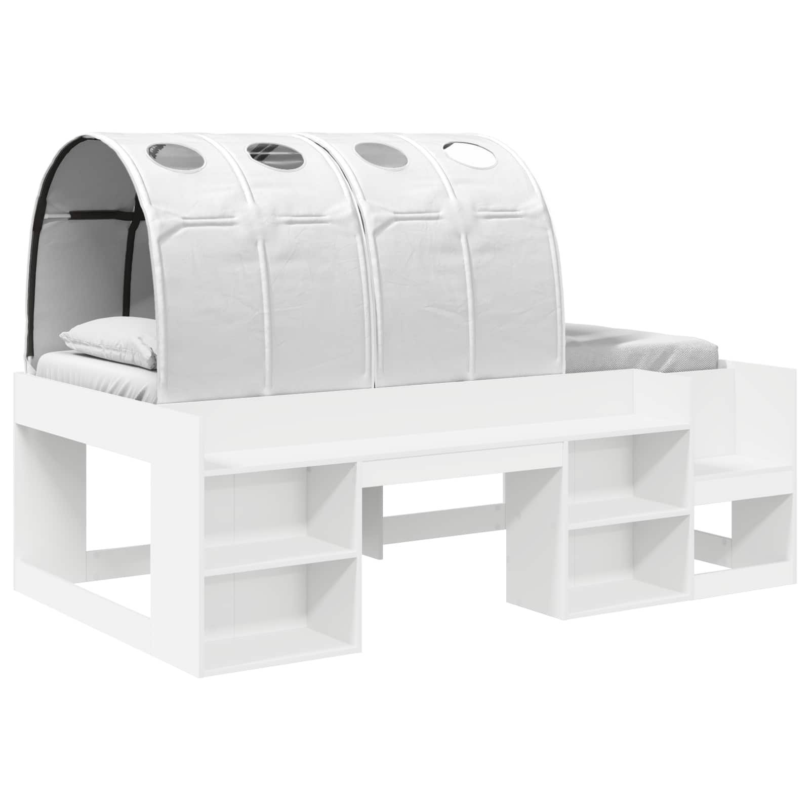 Letto con Tunnel 3 pz Bianco Legno ingegnerizzato | homemem39