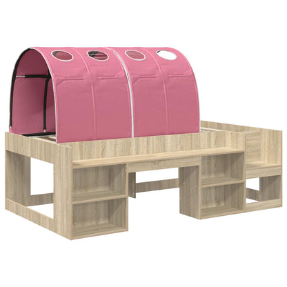 Letto con Tunnel 3 pz Rovere Sonoma e Rosa Legno ingegnerizzato