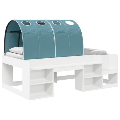 Letto con Tunnel 3 pz Bianco e azzurro Legno multistrato | homemem39