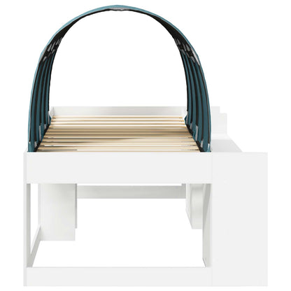Letto con Tunnel 3 pz Bianco e azzurro Legno multistrato | homemem39
