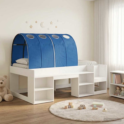 Letto con Tunnel 3 pcs Bianco e Blu Legno multistrato | homemem39