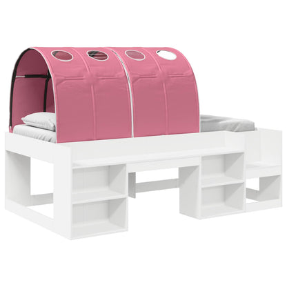 Letto con Tunnel 3 pz Bianco e Rosa Legno multistrato | homemem39