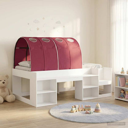 Letto con Tunnel 3 pz Bianco e Rosso Legno multistrato | homemem39