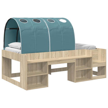 Letto con Tunnel 3 pz Rovere Sonoma e Azzurro Legno multistrato | homemem39