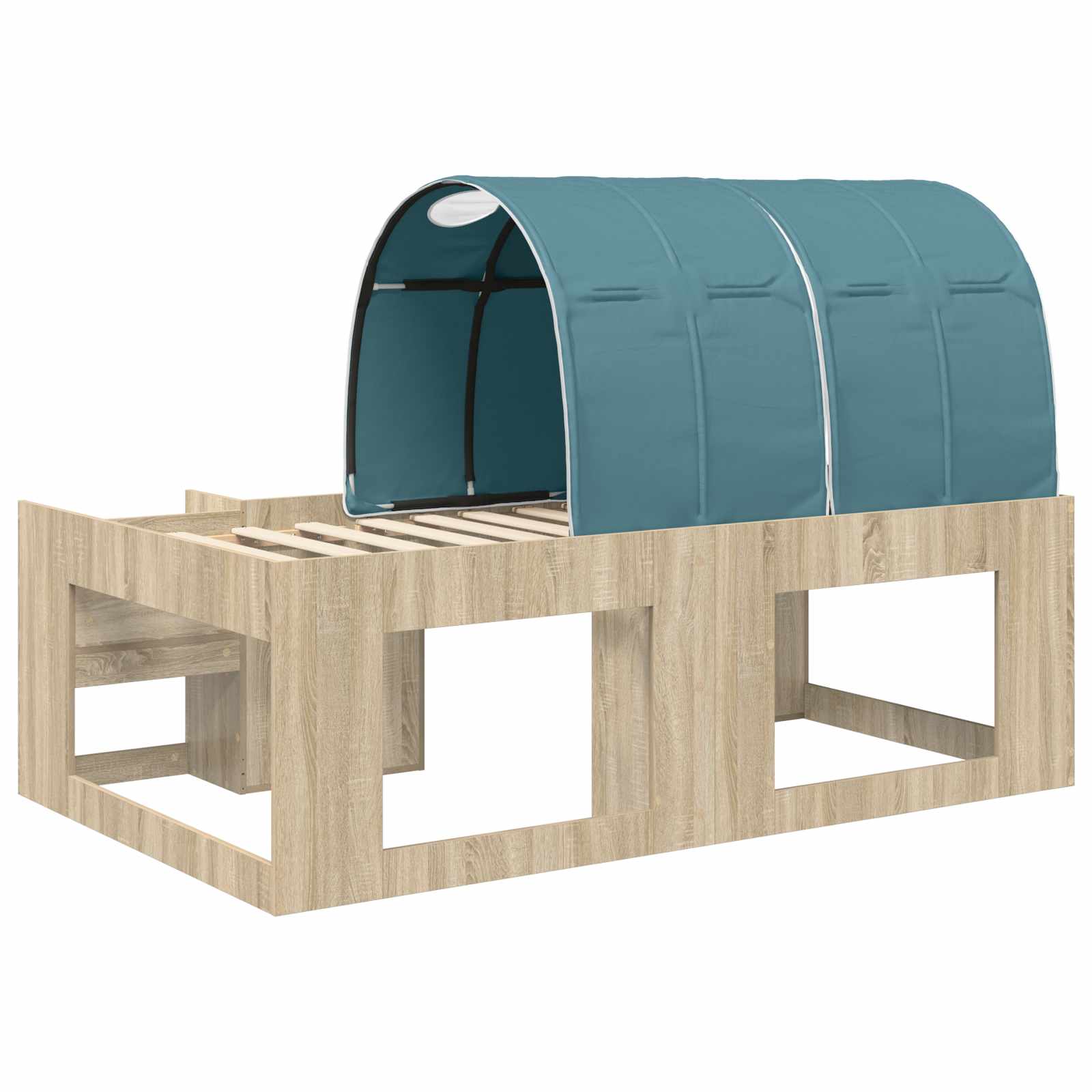 Letto con Tunnel 3 pz Rovere Sonoma e Azzurro Legno multistrato | homemem39