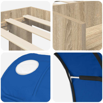 Letto con Tunnel 3 pz Rovere Sonoma e Blu Legno multistrato | homemem39