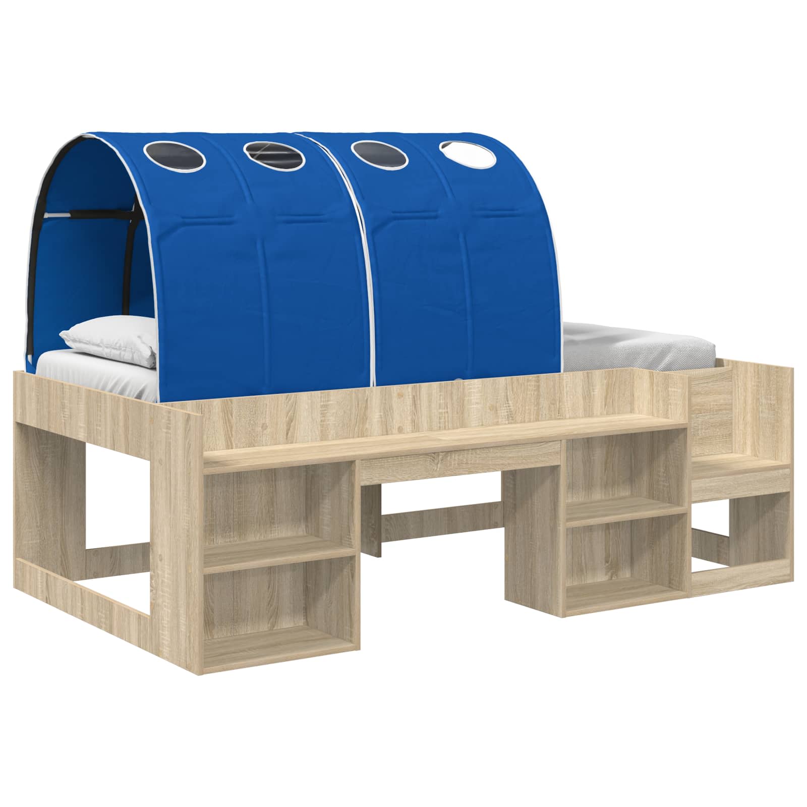 Letto con Tunnel 3 pz Rovere Sonoma e Blu Legno multistrato | homemem39