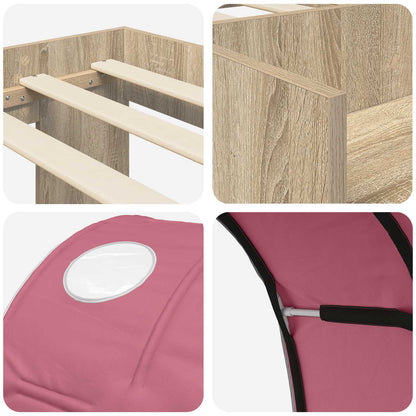 Letto con Tunnel 3 pz Rovere Sonoma e Rosa Legno multistrato | homemem39