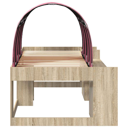 Letto con Tunnel 3 pz Rovere Sonoma e Rosa Legno multistrato | homemem39