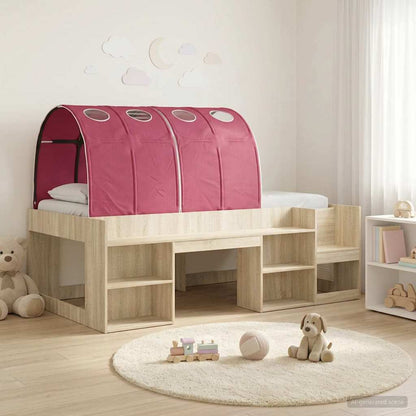 Letto con Tunnel 3 pz Rovere Sonoma e Rosso Legno multistrato | homemem39