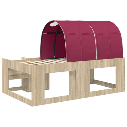 Letto con Tunnel 3 pz Rovere Sonoma e Rosso Legno multistrato | homemem39