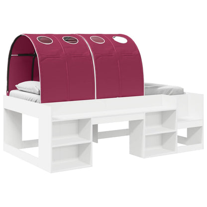 Letto con Tunnel 3 pz Bianco e Rosso Legno multistrato | homemem39