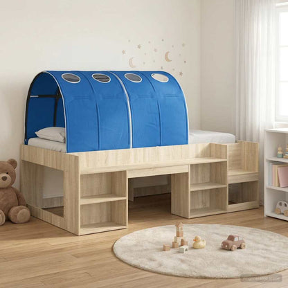 Letto con Tunnel 3 pz Rovere Sonoma e Blu Legno multistrato | homemem39