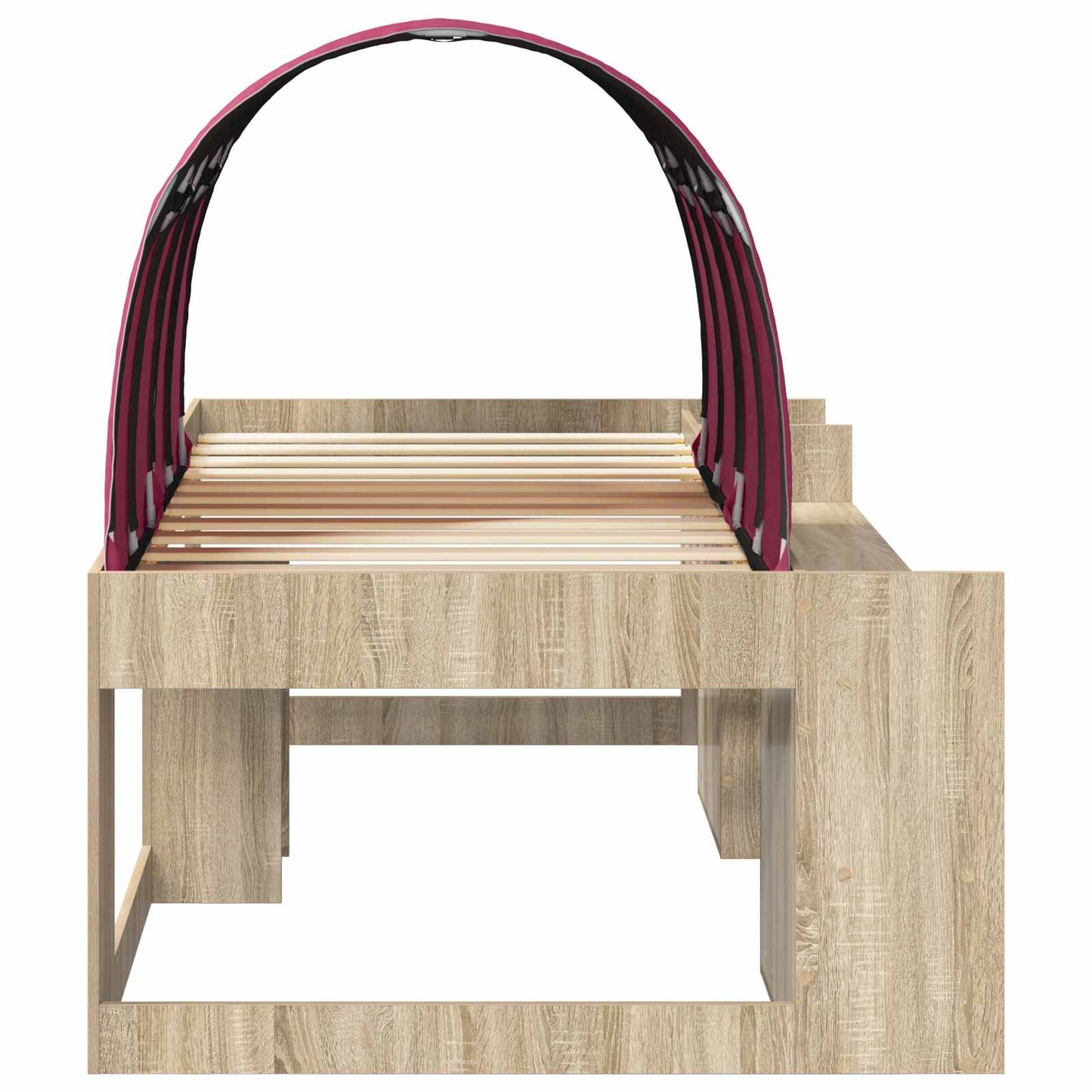 Letto con Tunnel 3 pz Rovere Sonoma e Rosso Legno multistrato | homemem39