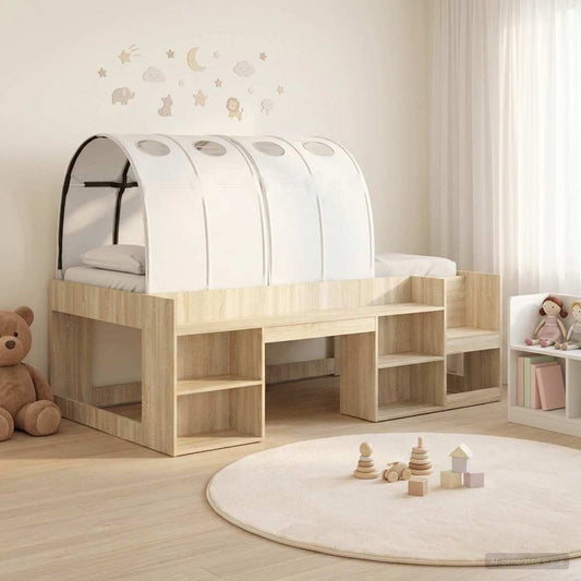 Letto con Tunnel 3 pz Rovere Sonoma e Bianco Legno multistrato | homemem39