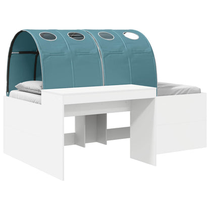 Letto con Tunnel 3 pz Bianco e azzurro Legno multistrato | homemem39